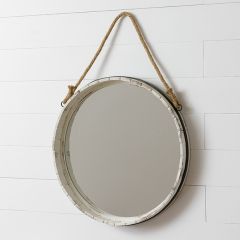 Rope Hanging Barrel Mirror