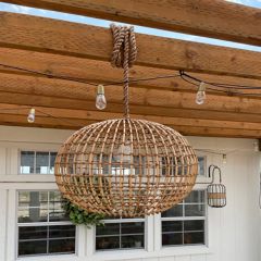 Rope Hanging Wicker Pendant Light