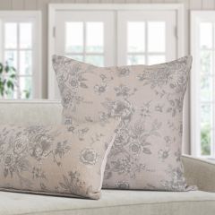Rose Toile Throw Pillow Cover