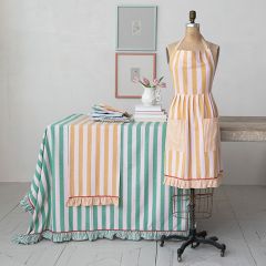Rosy Meadows Striped Tablecloth