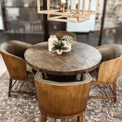 Round Fir Wood Dining Table