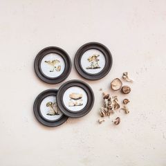 Round Framed Mushroom Wall Art