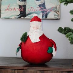 Round Jolly Canvas Santa
