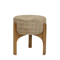 Round Jute Cushion Foot Stool
