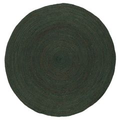 Round Jute Dark Accent Rug