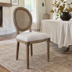 Round Rattan Back Dining Chair