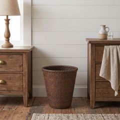 Round Rattan Waste Basket