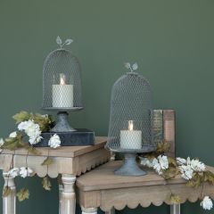 Round Riser With Wire Cloche Set of 2