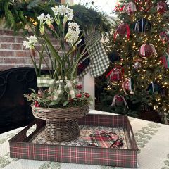 Round Willow Basket Pedestal Riser