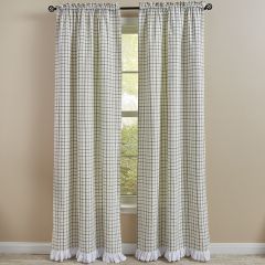 Nice and Natural Plaid Ruffled Curtain Panel Set of 2