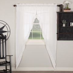 Ruffled Elegance Sheer Prairie Curtain Panels Set of 2