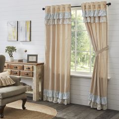 Ruffled Gold Ticking Stripe Panel Set of 2
