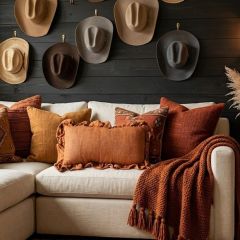Ruffled Linen Lumbar Pillow