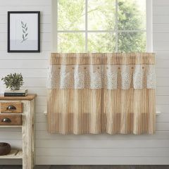 Ruffled Neutral Tier Curtain 36x36 Set of 2