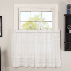 Ruffled Sheer Petticoat Tier Curtain Set of 2
