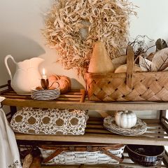 Rust Floral Block Print Quilted Throw
