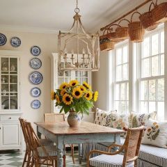 Rustic Antique Ivory 4 Light Pendant Light