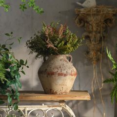 Rustic Antique Style Vase with Handles