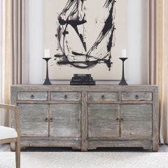 Rustic Antiqued Farmhouse Sideboard