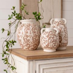 Rustic Blossom Ceramic Vase