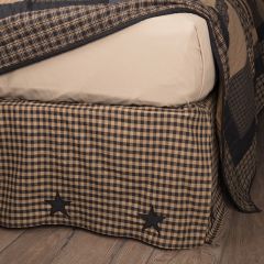 Rustic Check Primitive Star Bed Skirt