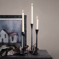 Rustic Chic Cast Iron Taper Holder Set of 3