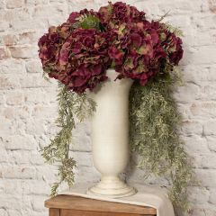 Rustic Chic Distressed White Metal Tall Flower Vase