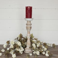 Rustic Chic Wooden Spindle Pillar Holder