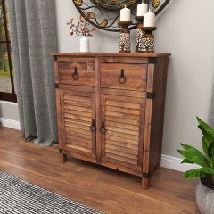 Rustic Farmhouse 2 Drawer Storage Cabinet
