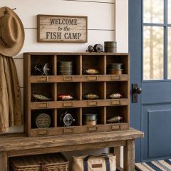 Rustic Farmhouse Cubby Box Organizer