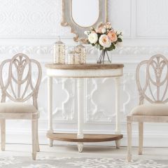 Rustic Farmhouse Half Moon Side Table