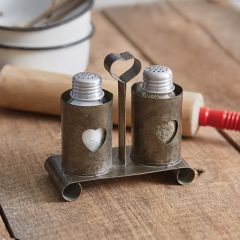 Rustic Farmhouse Heart Salt and Pepper Caddy