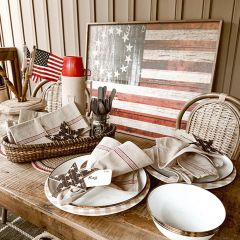 Rustic Flag Framed Wall Art