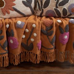 Rustic Floral Pops Fringed Throw Blanket