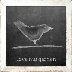 Rustic Framed Chalk Love My Garden Wall Art