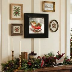 Rustic Framed Christmas Sleigh Wall Art