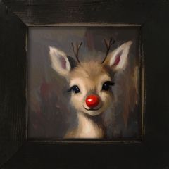 Rustic Framed Rudolph Square Wall Art