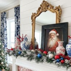 Rustic Framed Santa Portrait 6 Wall Art