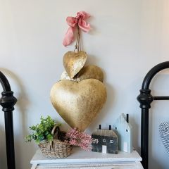 Rustic Heart Ornaments Set of 3