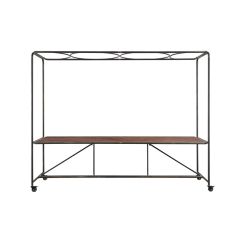 Rustic Industrial Rolling Table with Trellis