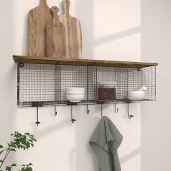 Rustic Industrial Wall Hook Rack