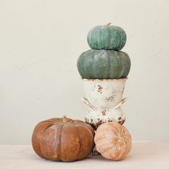 Rustic Metal and Paper Mache Pumpkin