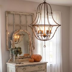 Rustic Metal Cage Chandelier