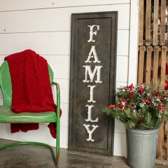 Rustic Metal Framed Metal FAMILY Sign