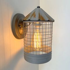 Rustic Metal Silo Wall Sconce Light