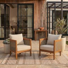 Rustic Modern Patio Chair Set of 2