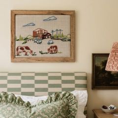 Rustic Pasture Embroidery Framed Wall Art