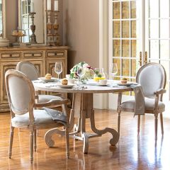 Rustic Pine Ornate Pedestal Table