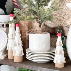 Rustic Pine Wood Round Tree Set of 3