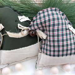 Rustic Primitive Mini Fabric Santa Hat Set of 2